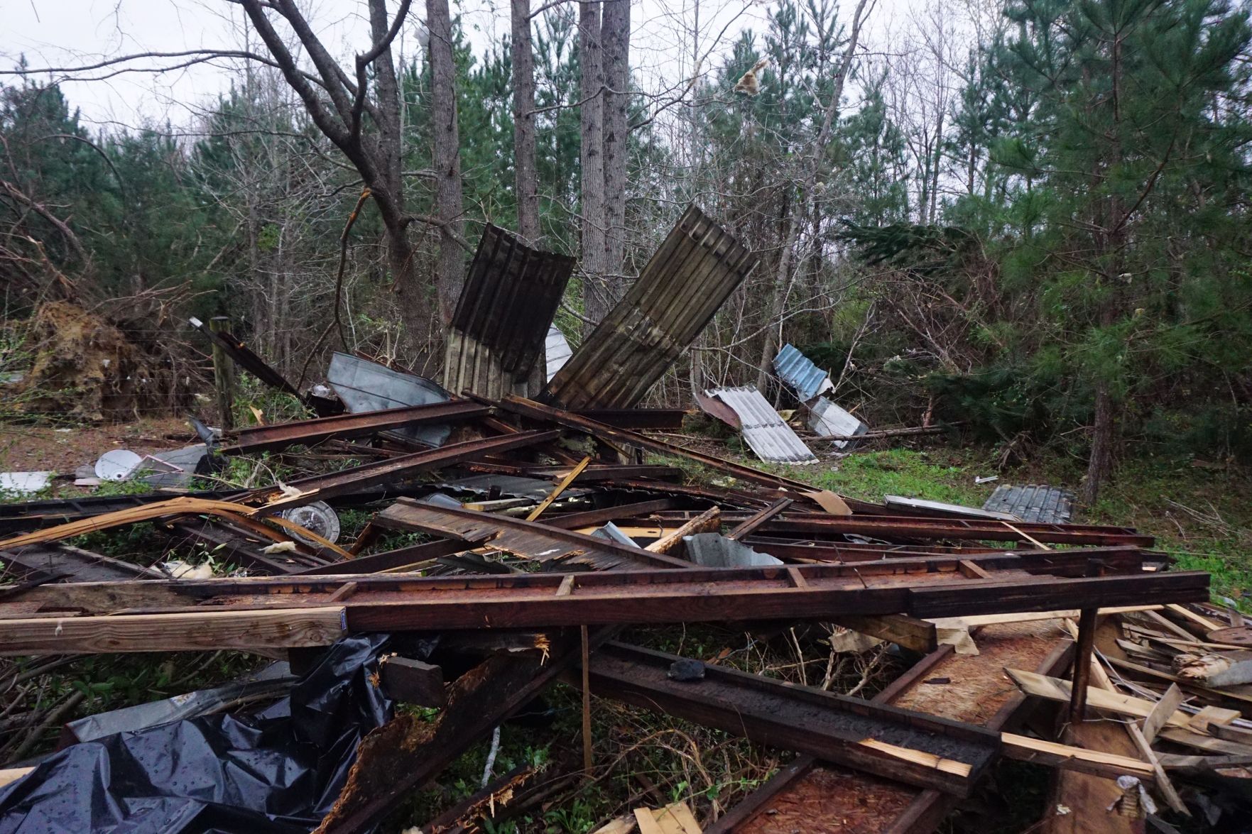 Tornado damage in Beauregard